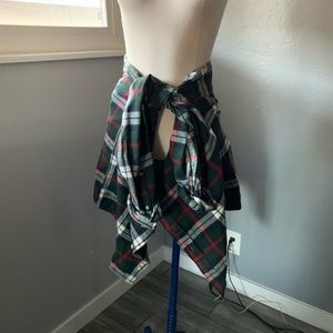 Oversized plaid button up
